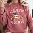 I Graduated Can I Go Back To Bed Now Shirts Graduation Comfort Colors Sweatshirt Crimson