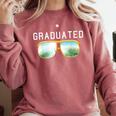 Graduated Graduation Tropical Sunglasses Comfort Colors Sweatshirt Crimson
