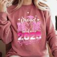 Graduation 2025 Proud Mom Of 2025 Graduate Floral Women Comfort Colors Sweatshirt Crimson