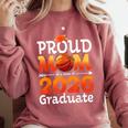 Graduation Basketball Retro Proud Mom Of A 2026 Graduate Comfort Colors Sweatshirt Crimson