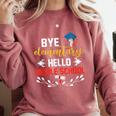 Graduation Bye Elementary Hello Middle School Graduate Comfort Colors Sweatshirt Crimson
