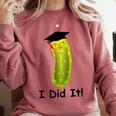 Graduation Cap Wearing Big Dill Pickle I Did It Graduate Fun Comfort Colors Sweatshirt Crimson