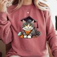 Graduation Cat Graduation Present For Graduate Grad Comfort Colors Sweatshirt Crimson Graduation Cat Graduation Present For Graduate Grad Comfort Colors Sweatshirt Crimson
