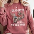 Graduation I Graduated Can I Go Back To Bed Now Comfort Colors Sweatshirt Crimson