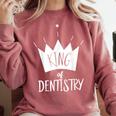 Graduation King Of Dentistry Dentist Or Hygienist Comfort Colors Sweatshirt Crimson