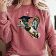 Graduation Mallard Duck Hunter Hunting Season Grad Hunting Comfort Colors Sweatshirt Crimson