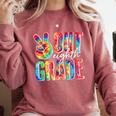 Graduation Peace Sign Out Eighth Grade Tie Dye Hippie Comfort Colors Sweatshirt Crimson