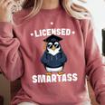 Graduation Penguin Licensed Smartass Graduate Comfort Colors Sweatshirt Crimson