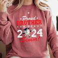 Graduation Proud Brother Of A 2024 Senior Baseball Player Comfort Colors Sweatshirt Crimson