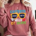 Graduation Shirt Goodbye Kindergarten Hello 1st Grade School Comfort Colors Sweatshirt Crimson