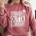 Graduation Shirt Straight Outta Elementary Comfort Colors Sweatshirt Crimson