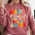 Groovy Goodbye 7th Grade Graduation Hello Summer Kids Comfort Colors Sweatshirt Crimson