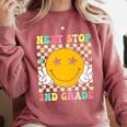 Groovy Next Stop 2nd Grade 1st Grade Graduation 2025 Premium Comfort Colors Sweatshirt Crimson