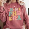Groovy In My Phd Era Doctorate Graduation Comfort Colors Sweatshirt Crimson