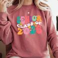 Groovy Senior Class Of 2026 My Last First Day Graduation 26 Comfort Colors Sweatshirt Crimson
