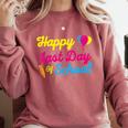 Happy Last Day Of School Graduation Teacher Students T-Shirt Comfort Colors Sweatshirt Crimson