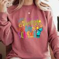 Happy Last Day Of School Student Teacher Graduation Comfort Colors Sweatshirt Crimson