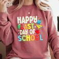 Happy Last Day Of School Teacher Kids Boys Girls Graduation Comfort Colors Sweatshirt Crimson