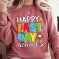Happy Last Day Of School Teacher Student Graduation Comfort Colors Sweatshirt Crimson