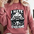I Hate Everyone Introvert Anti-Social Dark Humor Comfort Colors Sweatshirt Crimson