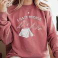 I Hate People Introvert Sarcastic I Love Camping Comfort Colors Sweatshirt Crimson
