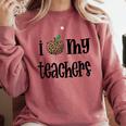 I Heart My Teachers I Love My Teachers Graduation Kids Teens Comfort Colors Sweatshirt Crimson
