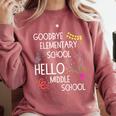 Hello Middle School Graduation Elementary School T-Shirt Comfort Colors Sweatshirt Crimson