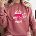 High School 2019 Senior Graduation Shirt Girls Daughter Comfort Colors Sweatshirt Crimson