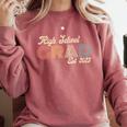 High School Grad 2023 Class Of 2023 Retro Graduation Done Comfort Colors Sweatshirt Crimson