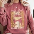High School Graduate Queen Class Of 2021 Graduation Comfort Colors Sweatshirt Crimson