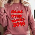 High School Graduation Tshirt Game Over Senior Class Of 2018 Comfort Colors Sweatshirt Crimson