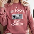 High School Graduation Shirt Level Complete Video Gamer Comfort Colors Sweatshirt Crimson