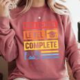 High School Level Complete Class Of 2024 Senior Graduation Comfort Colors Sweatshirt Crimson