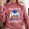 High School Level Complete Class Of 2025 Graduation Comfort Colors Sweatshirt Crimson