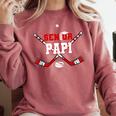 Hockey Senior Papi Graduation Class Of 2026 Kids Comfort Colors Sweatshirt Crimson