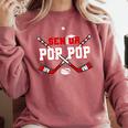 Hockey Senior Pop Pop Graduation Class Of 2026 Kids Comfort Colors Sweatshirt Crimson