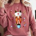 Horse Nurse RN ER Nursing School Graduation Comfort Colors Sweatshirt Crimson