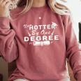 Now Hotter By One Degree 2021 College Graduation Comfort Colors Sweatshirt Crimson