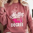 Hotter By One Degree Graduation Comfort Colors Sweatshirt Crimson