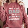 I'm A Proud Dad Of An Awesome Mechanical Engineer Graduation Comfort Colors Sweatshirt Crimson