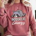Indoor Cat Energy Raccoon Introvert Anti Social Mascot Comfort Colors Sweatshirt Crimson Indoor Cat Energy Raccoon Introvert Anti Social Mascot Comfort Colors Sweatshirt Crimson