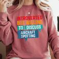 Introvert Aircraft Spotting Lovers Men & Women Comfort Colors Sweatshirt Crimson