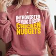 Introvert Antisocial Chicken Nugget Lover Foodie Comfort Colors Sweatshirt Crimson