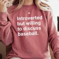 Introvert Baseball Player Fan Comfort Colors Sweatshirt Crimson Introvert Baseball Player Fan Comfort Colors Sweatshirt Crimson