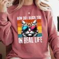 Introvert Cat How Do I Block You Retro Cat Sarcastic Men Women Girls Comfort Colors Sweatshirt Crimson