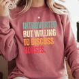 Introvert Cute Horse Lover Horse Riding Equestrian Comfort Colors Sweatshirt Crimson