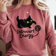 Introvert Energy Cat Love Cat Meme Comfort Colors Sweatshirt Crimson