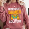 Introvert Gamer Video Games Anti Social Team Player Comfort Colors Sweatshirt Crimson