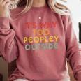 Introvert Its Way Too Peopley Comfort Colors Sweatshirt Crimson