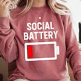 Introvert Low Social Battery Level Anti Social People Comfort Colors Sweatshirt Crimson